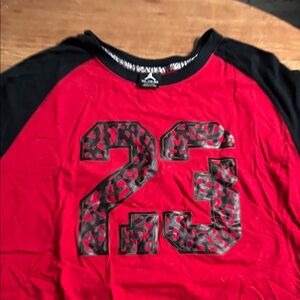 Jordan Red and Black Long Sleeve Tee